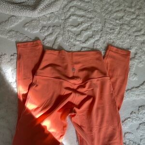 Lululemon Athletica Orange Leggings Smooth Stretchy Full-Length